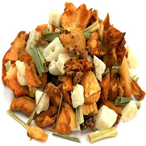 Dried citronella mixed with dried apple dice and dried pineapple dice