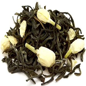 Green tea mixed with dried jasmine bud